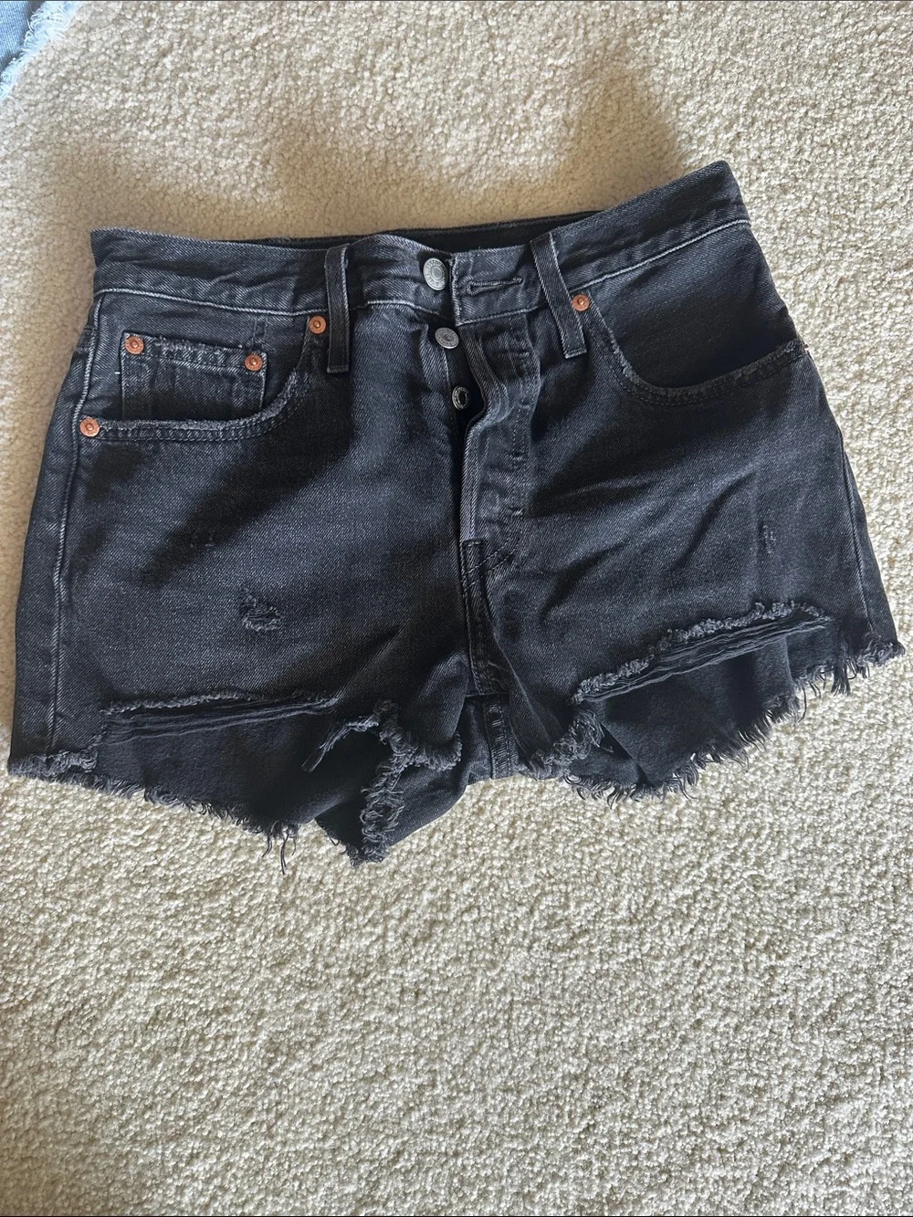 Levi's Women's Denim Cutoff Shorts - Light Wash, Medium Wash, Black, White - Picture 2 of 16
